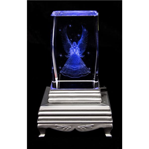 CRYSTAL ANGEL WITH LIGHT STAND