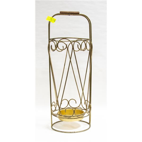 VINTAGE BRASS WIRE UMBRELLA STAND