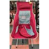 Image 1 : COLLAPSIBLE MESH BACK LAWN CHAIR - RED/GREY