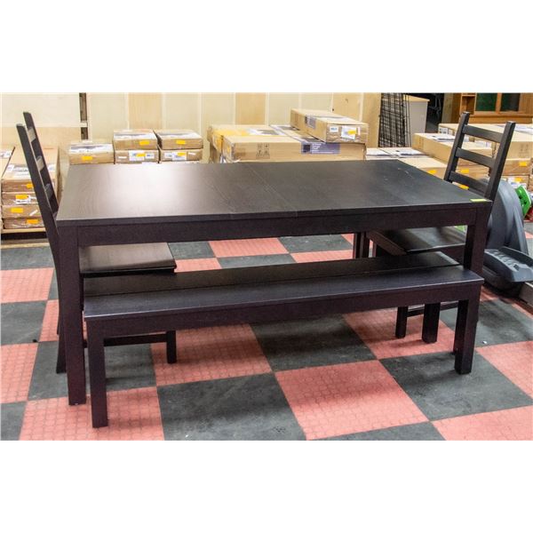 SOLID WOOD - ESPRESSO DINING TABLE WITH