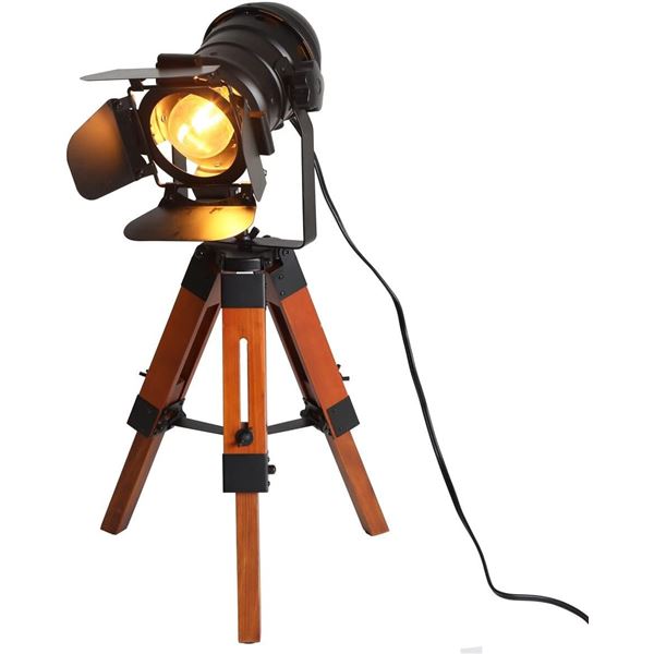 NEW REPACK INDUSTRIAL TRIPOD TABLE LAMP