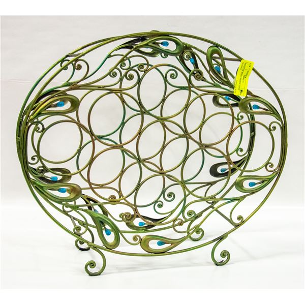 PEACOCK STYLE METAL WINE HOLDER