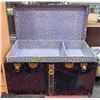 Image 2 : ANTIQUE METAL STEAMER TRUNK 36" X 19" X 21"