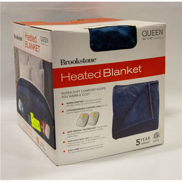 BROOKSTONE SIZE QUEEN 84 X 90 HEATED BLANKET