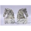 Image 1 : CARVED MARBLE HORSEHEAD BOOK ENDS