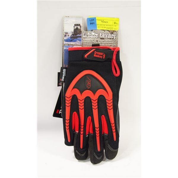 NEW PAIR GREASE MONKEY 3 M THINSULATE WORK GLOVES