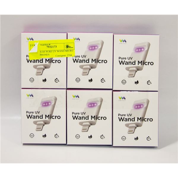 6 PACKS OF PURE UV WAND MICRO ,FITS I-PHONES
