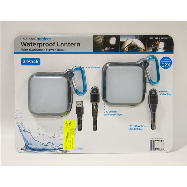 NEW UBIOLABS OUTDOOR WATERPROOF LANTERNS 2 PK