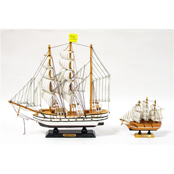 2 HANDMADE SAILBOATS FOR DISPLAY