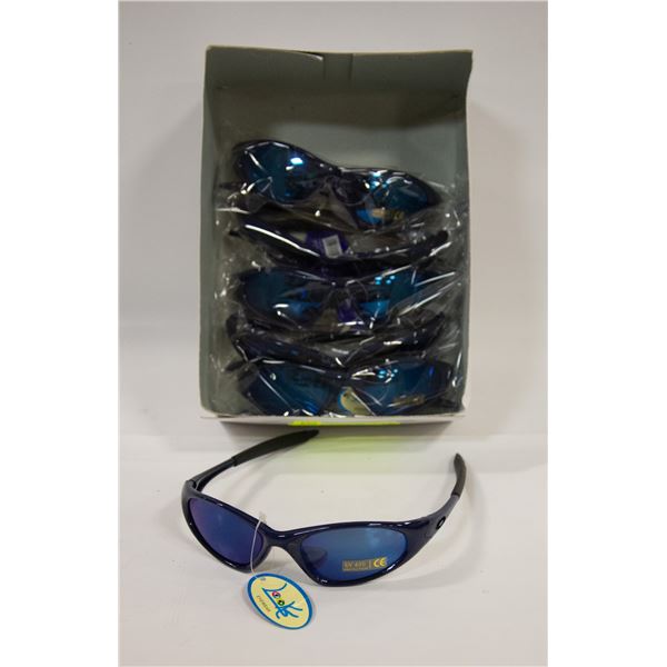 6 PAIRS OF NAVY BLUE SPORT SUNGLASSES