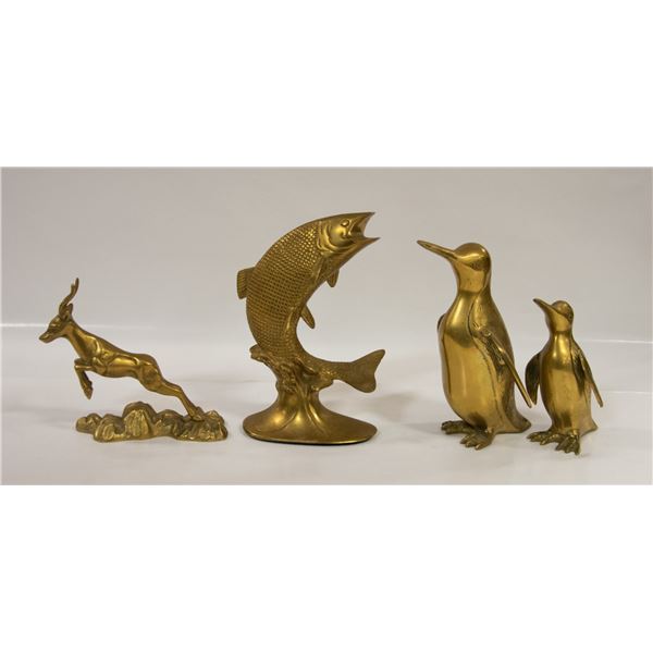 LOT OF 4 LARGE BRASS ANIMALS