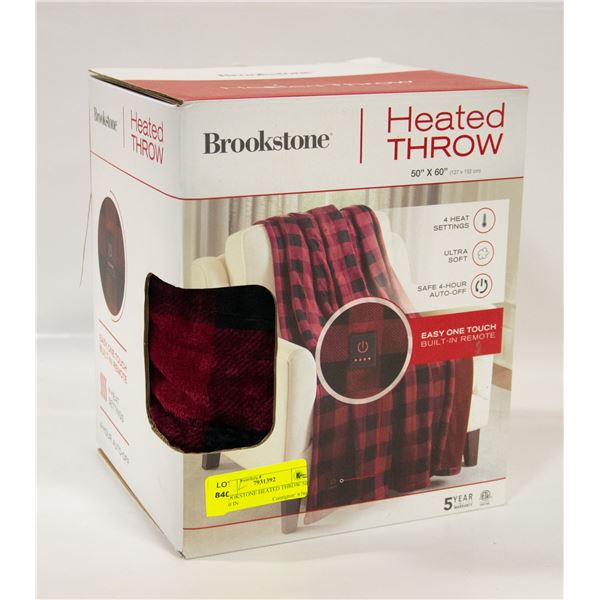 BROOKSTONE HEATED THROW 50 IN X 60 IN