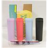 Image 1 : NEW 4 PK 16 OZ SKINNY TUMBLERS W. MATCHING STRAWS