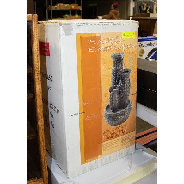 EXOTIC WATERFALL URN FOUNTAIN IN BOX