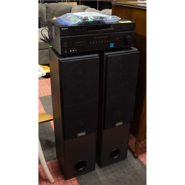 SONY DIGITAL RECEIVER AND TOWER SPEAKERS