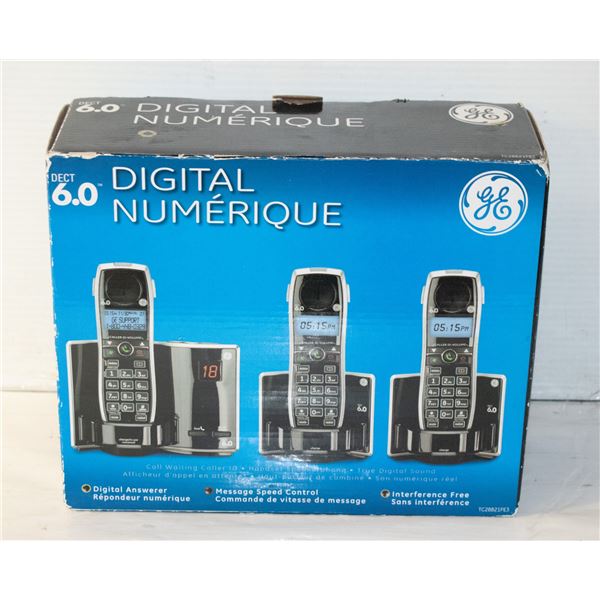 GE DECT 6.0 DIGITAL 3 HANDSET SET SYSTEM CORDLESS