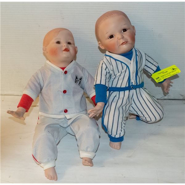ESTATE PORCELAIN BOY DOLLS SIGNED BY YOLANDA