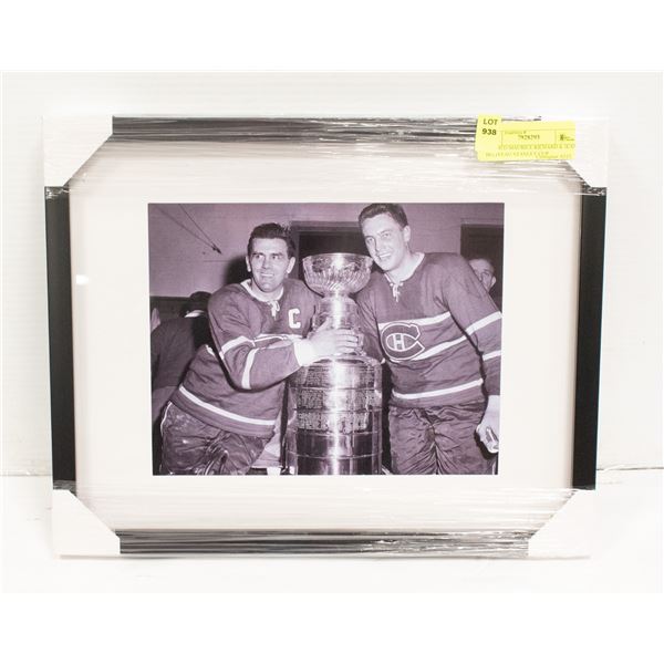 FRAMED MAURICE RICHARD & JEAN BELIVEAU STANLEY CUP