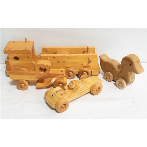 4 HAND MADE WOODEN TOYS