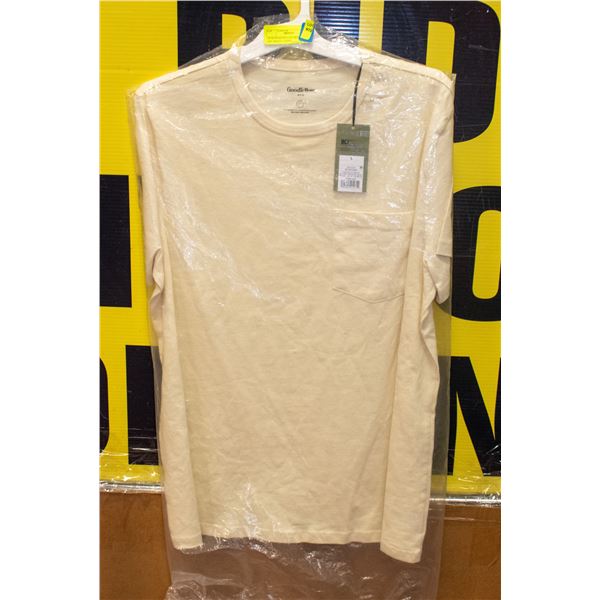 NEW GOOD FELLOW MENS LARGE OFF WHITE T SHIRT