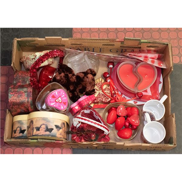 BOX VALENTINES GOODS: MUGS, GIFT TINS, CANDLES