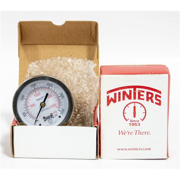 NEW (2) "WINTERS" GAUGE 2 1/2" 1/4 MPT;