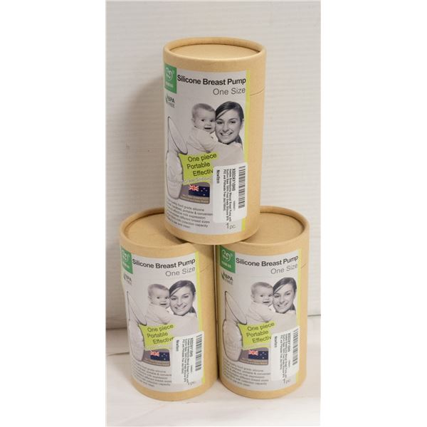 LOT OF 3 NEW SILICONE BREAST PUMPS