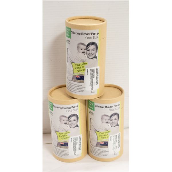 LOT OF 3 NEW SILICONE BREAST PUMPS