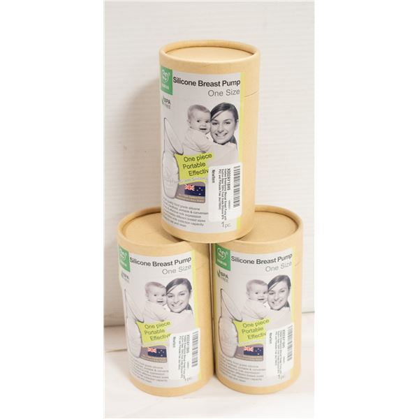 LOT OF 3 NEW SILICONE BREAST PUMPS