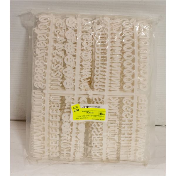 LARGE LOT OF WHITE LETTERING AND SYMBOLS