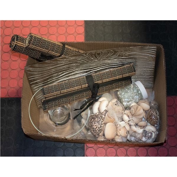 BOX OF NEW HOME DECOR ACCESSORIES INCL.