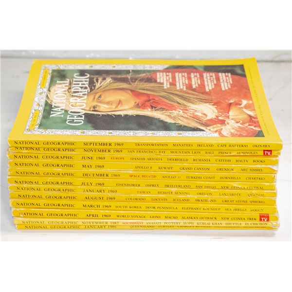 1969 NATIONAL GEOGRAPHIC MAGAZINES