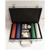 Image 1 : POKER 200 CHIPS SET METAL CASE COMPLETE 2 DECKS