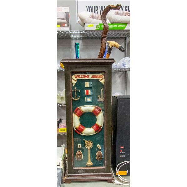 UMBRELLA/CANE STAND WITH 2 WALKING STICKS