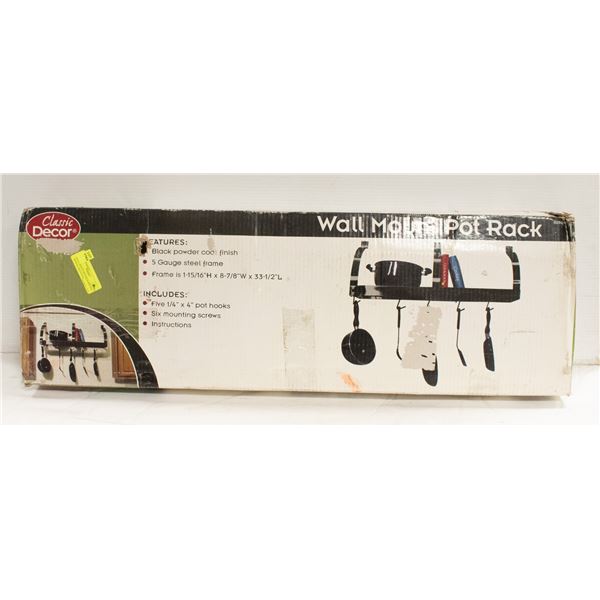WALL MOUNT POT RACK NEW IN BOX