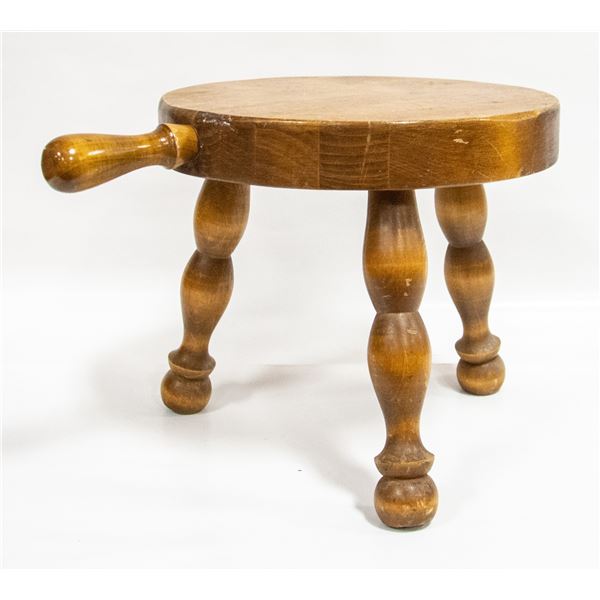 WOODEN MILKING STOOL AND/OR SEWING STOOL - VINTAGE