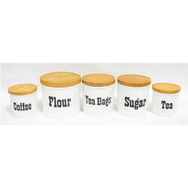 SET OF 5 KITCHEN CANISTERS