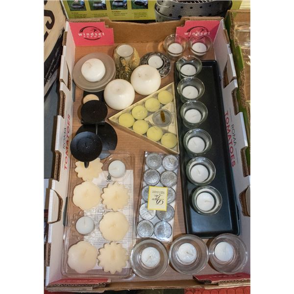 FLAT WITH VOTIVE HOLDERS & VOTIVE CANDLES