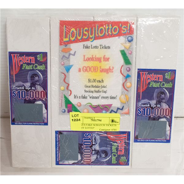 4 BOXES FAKE SCRATCH TICKETS "LOUSY LOTTO"