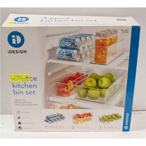 IDESIGN 3 PIECE KITCHEN BIN SET FOR FRIDGED