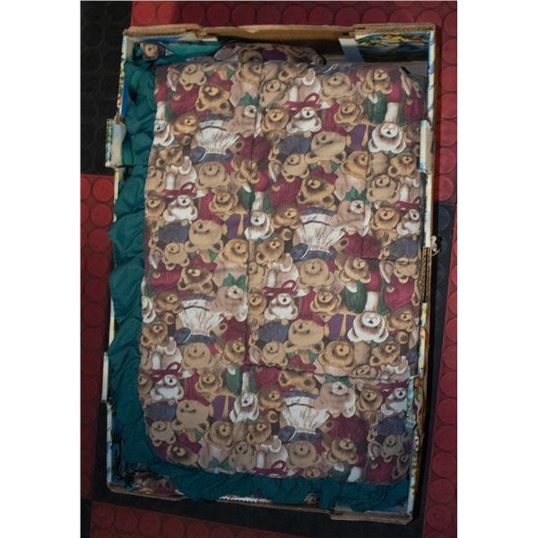 3PC TEDDY BEAR CRIB SET, BUMPER PAD, MATTRESS