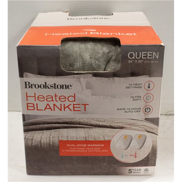 BROOKSTONE SIZE: QUEEN 84 X 90 HEATED BLANKET