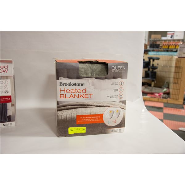 BROOKSTONE SIZE: QUEEN 84 X 90 HEATED BLANKET