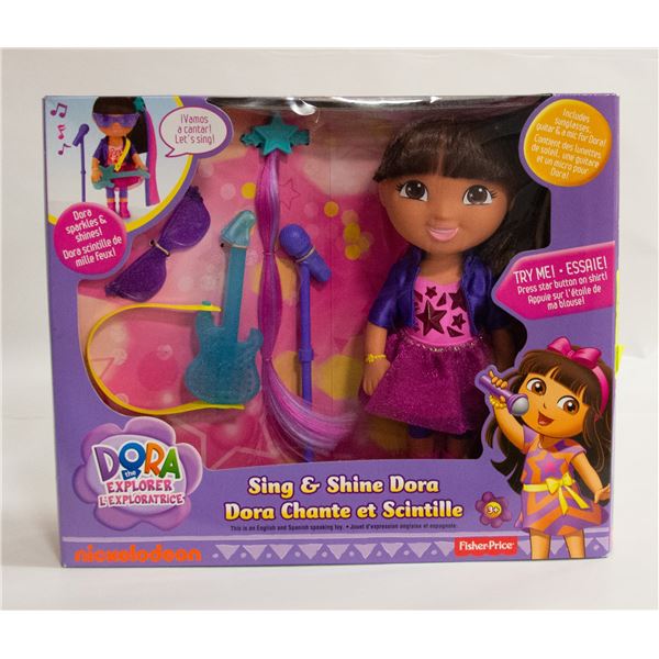 NEW IN BOX "DORA THE EXPLORER" SING & SHINE