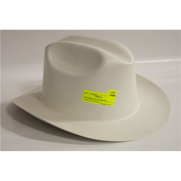 WESTERN OUTLAW WHITE COWBOY HARD HAT-ESTATE