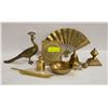 Image 1 : VINTAGE BRASS PEACOCK, CALENDAR, FAN, QUILL & INKW