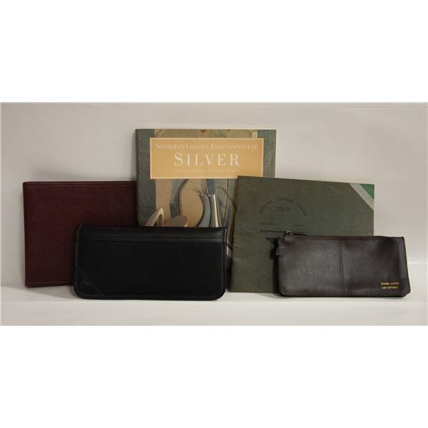 FLAT WITH 1920-1930 YEAR BOOK, SOTHEBY'S SILVER