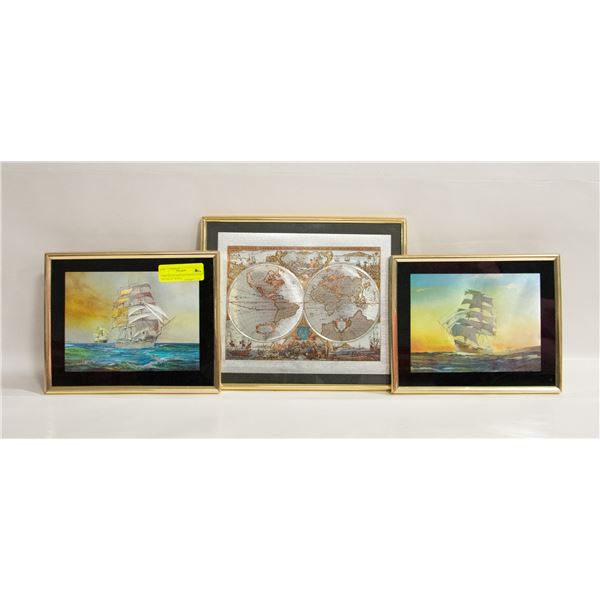 2 METALLIC SHIP PICTURES 8.5" X10", METALLIC WORLD