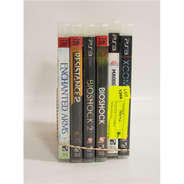 6 PLAYSTATION 3 GAMES TOGETHER-ESTATE