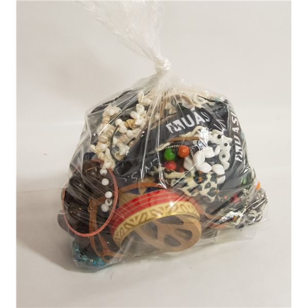 LARGE BAG FULL OF ESTATE UNSORTED JEWELRY-ESTATE